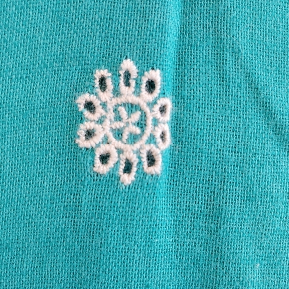 Anthropologie Maeve Pippa Eyelet Embroidered Linen Blend Swing Dress Sz S - Picture 3 of 8